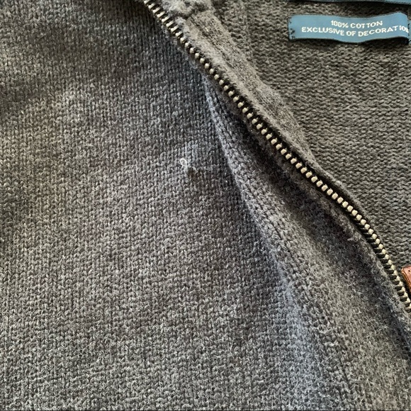 Polo by Ralph Lauren | Gray Quarter Zip Cotton Sweater Pullover - Picture 4 of 5